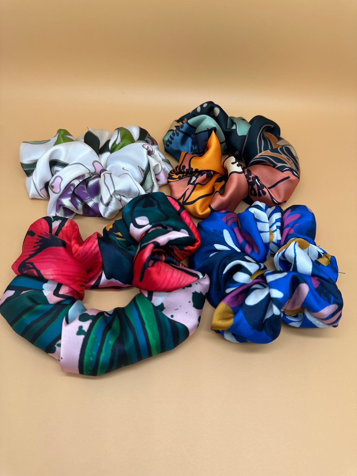 Scrunchies demi-soie naturelles