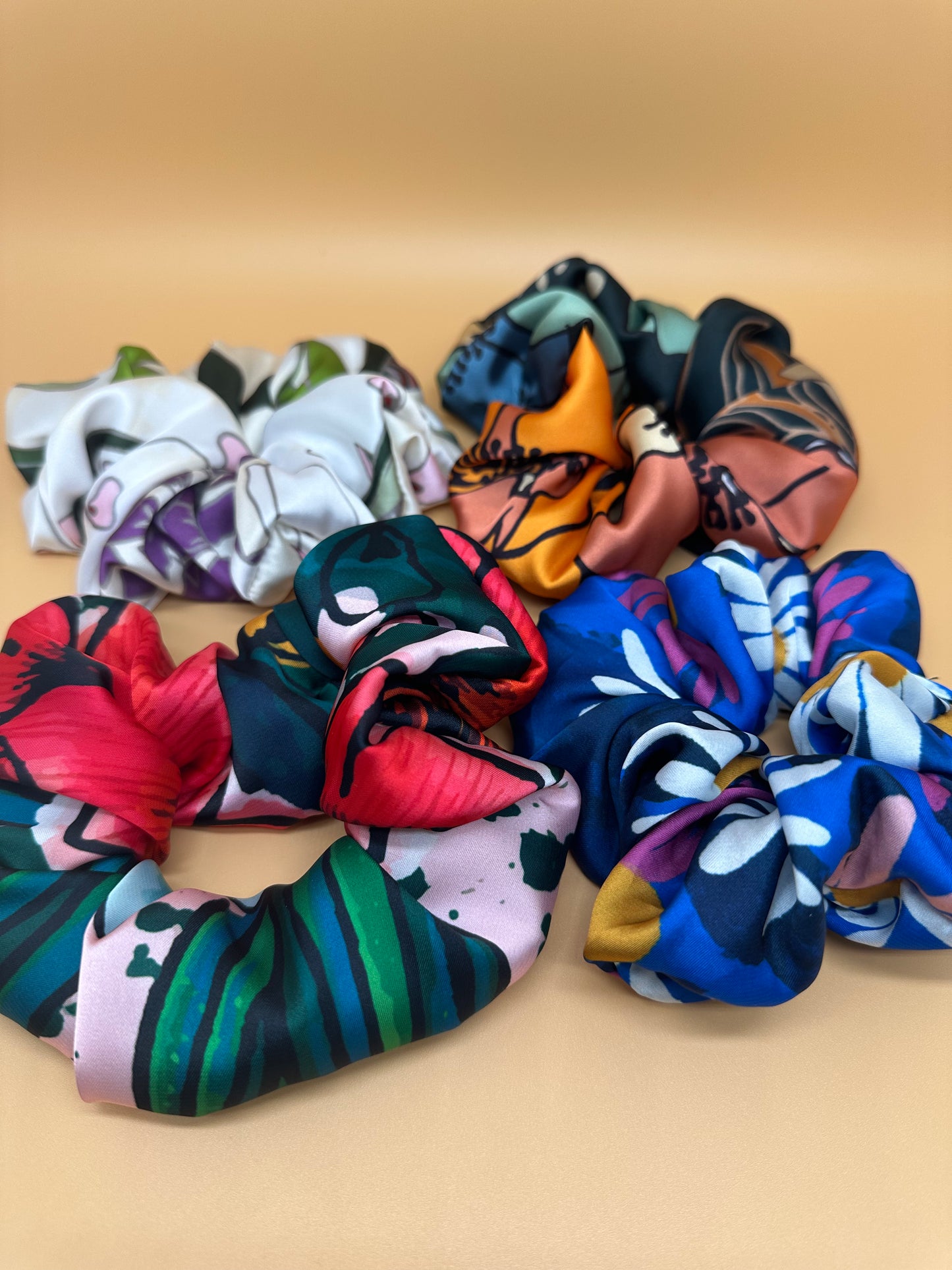 Scrunchies demi-soie naturelles