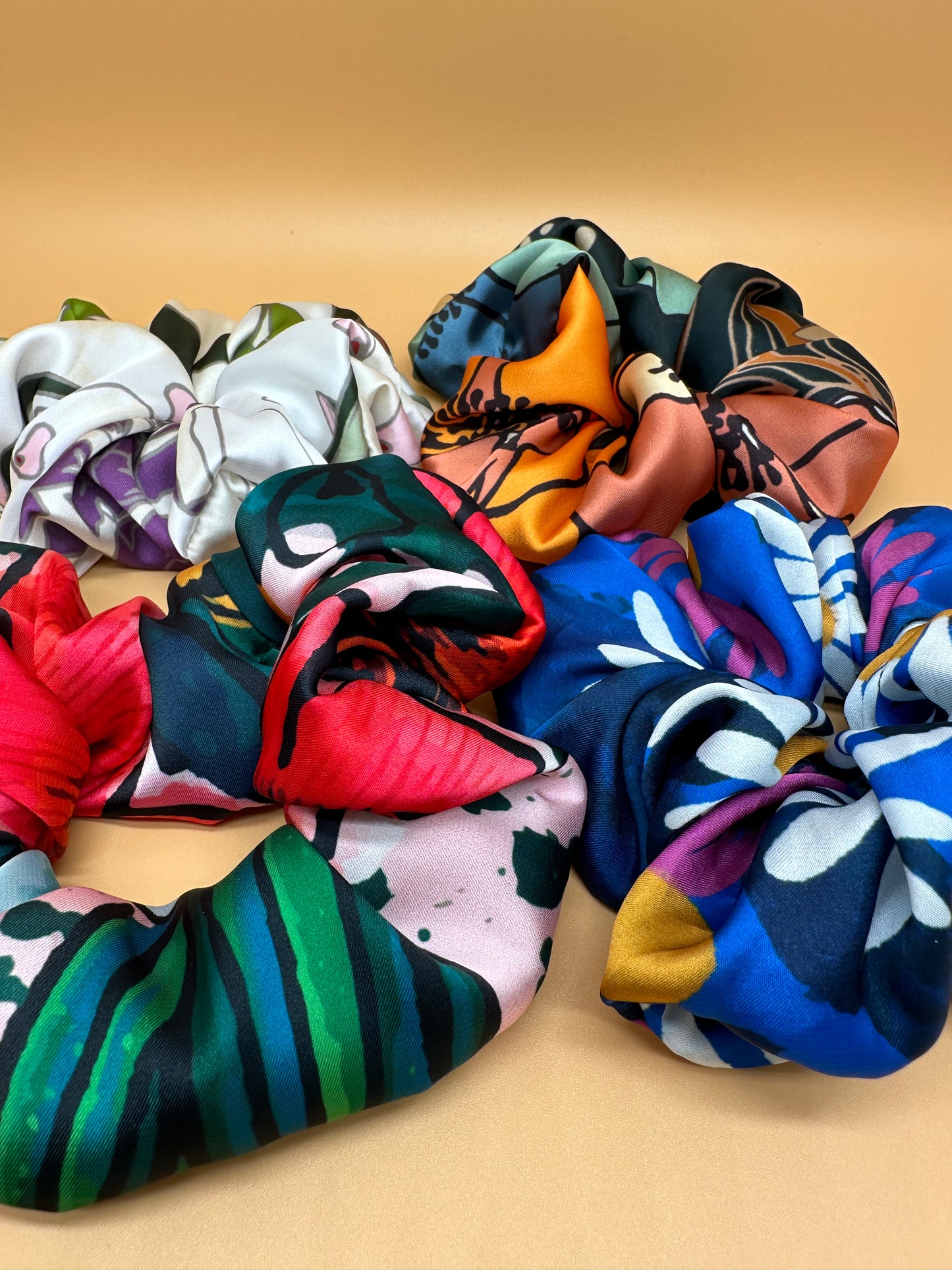Scrunchies demi-soie naturelles