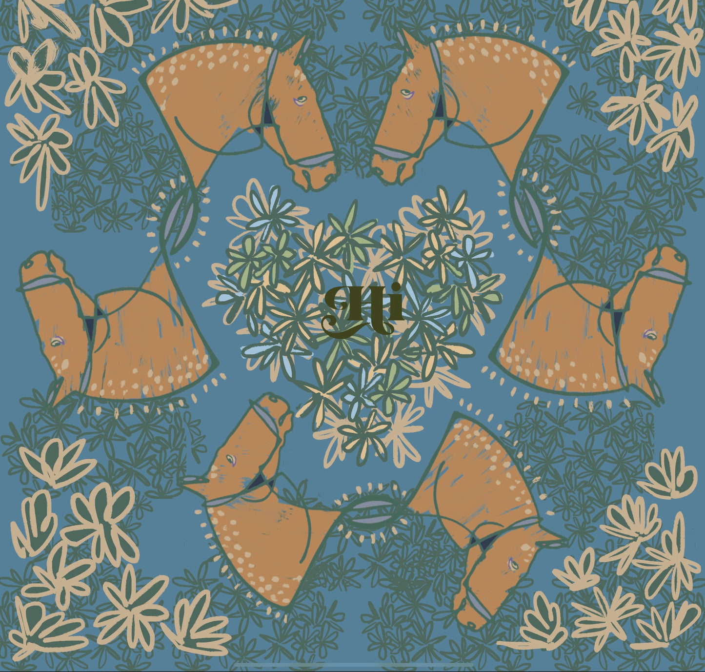 Foulard CHEVAL soie naturelle
